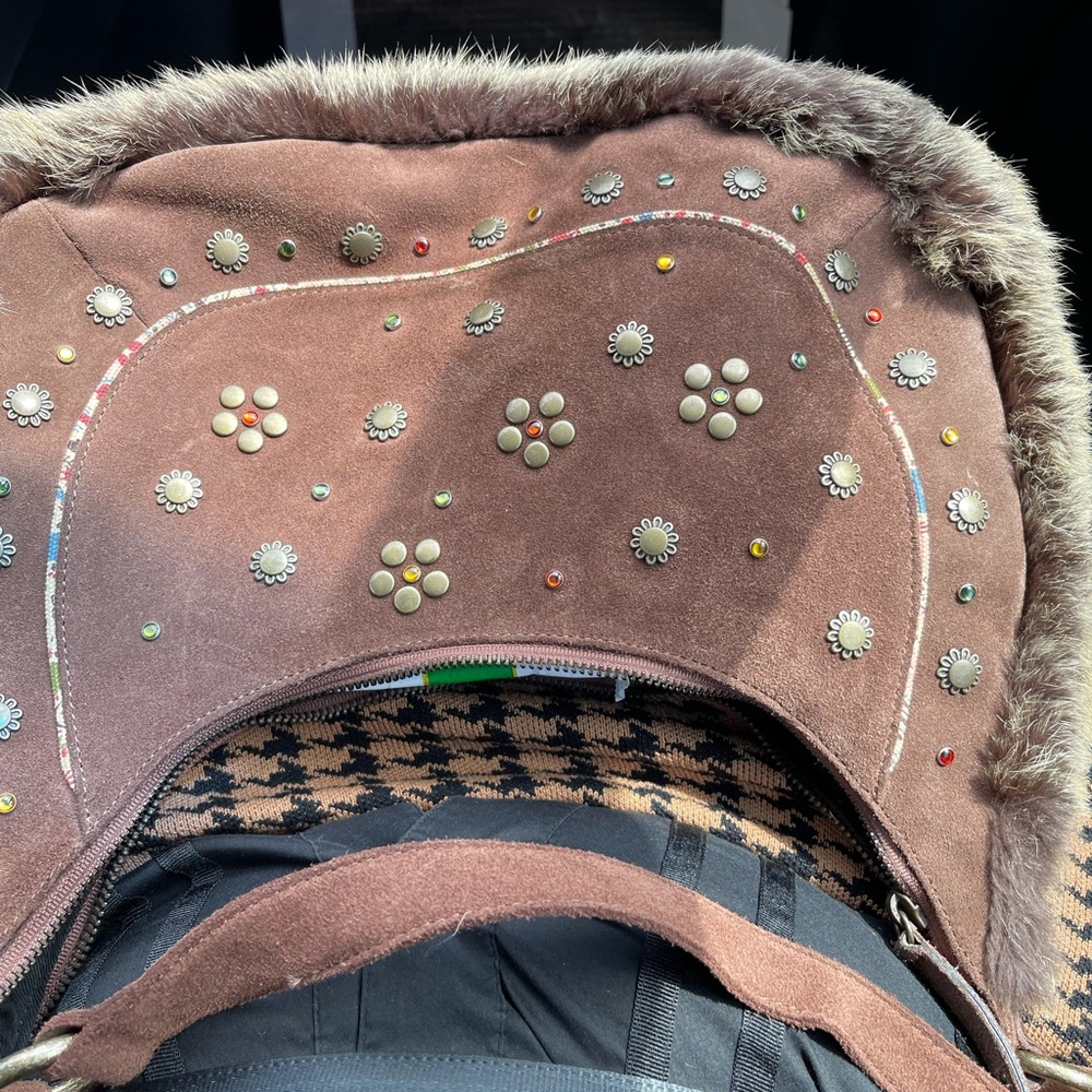 BCBGirls velvet / fur purse